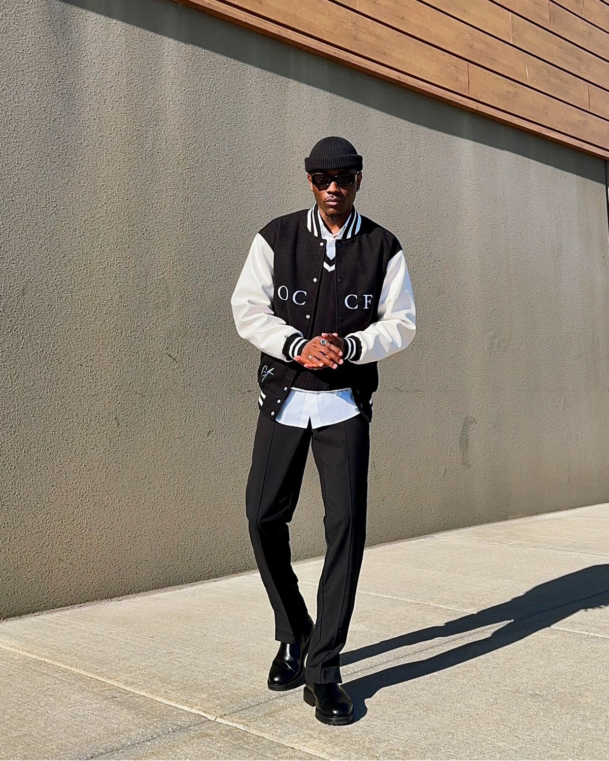 Noccfl Leather Varsity Jacket