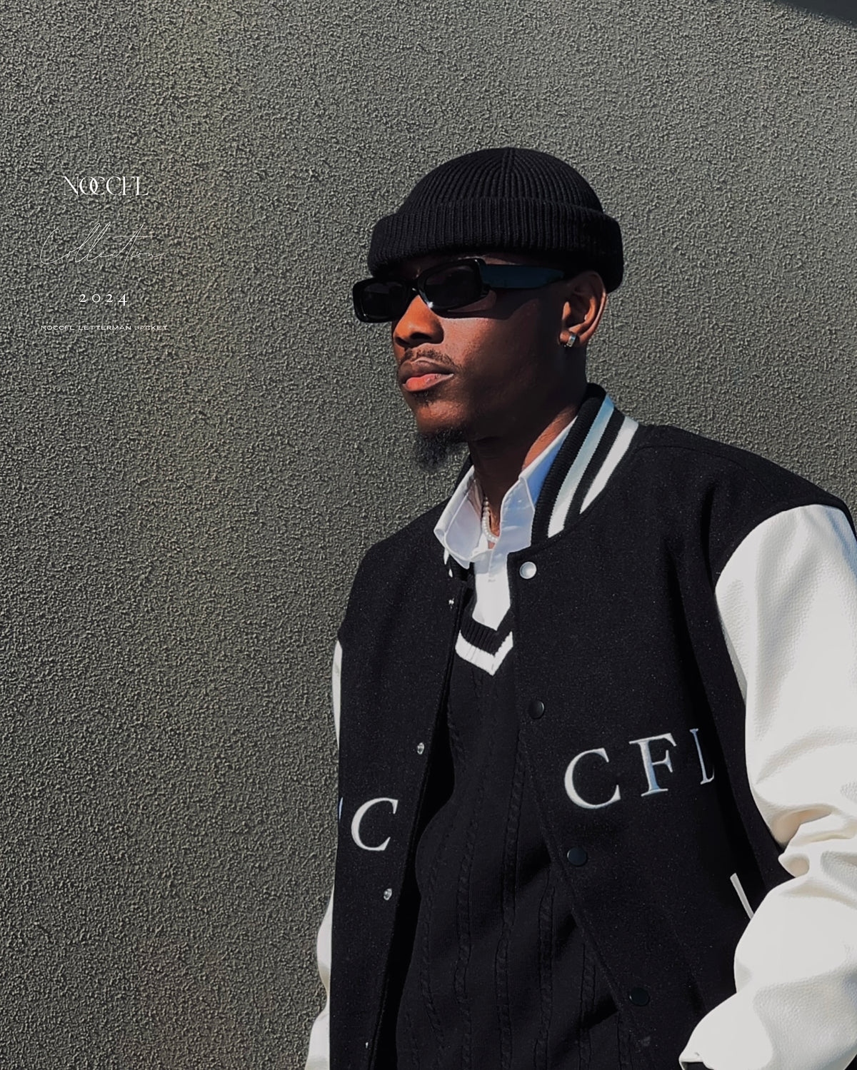 Noccfl Leather Varsity Jacket