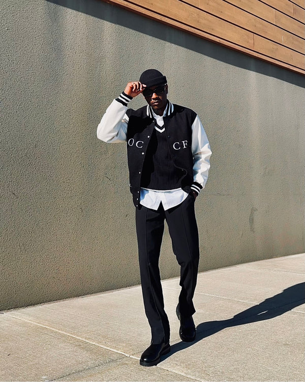 Noccfl Leather Varsity Jacket