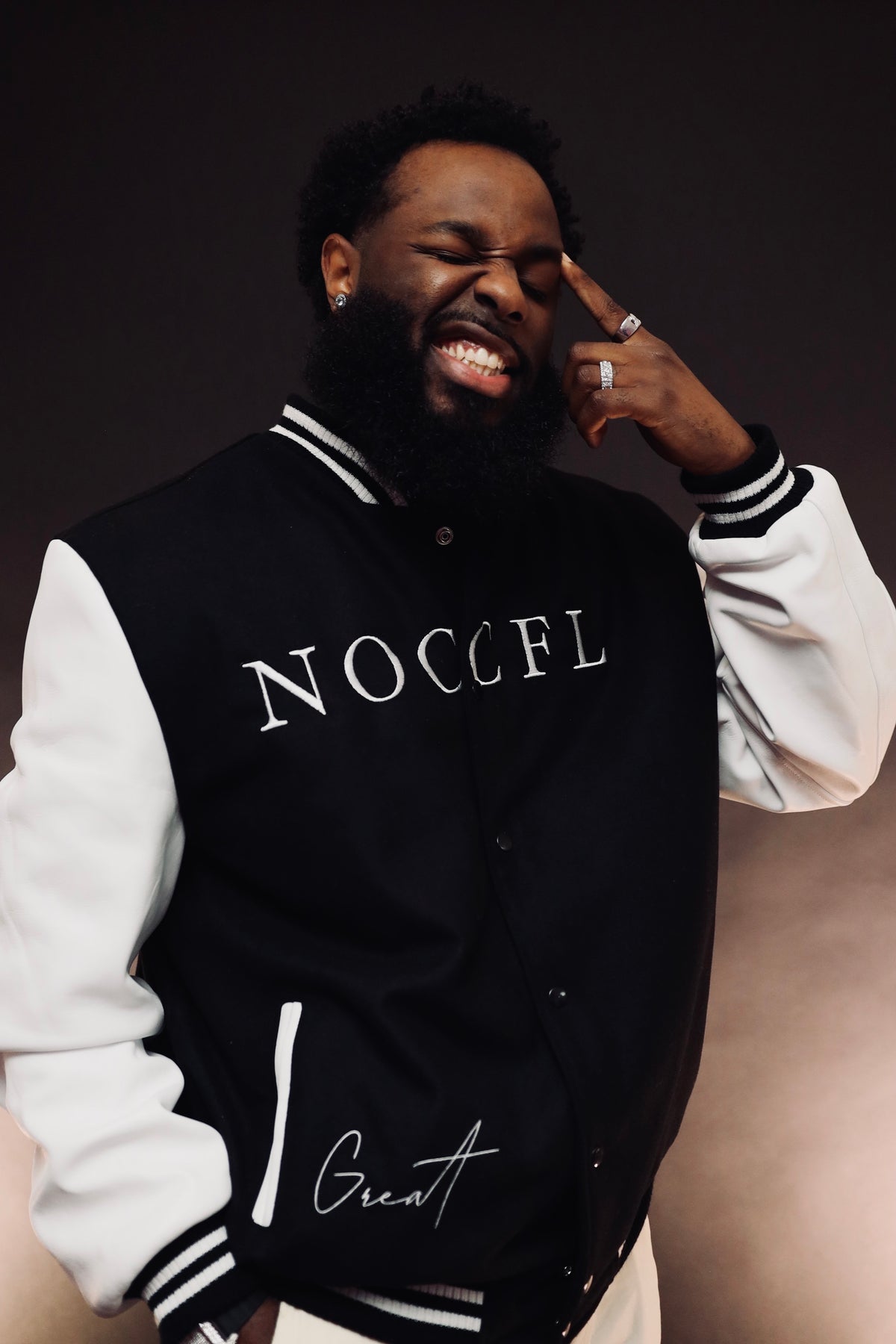 Noccfl Leather Varsity Jacket