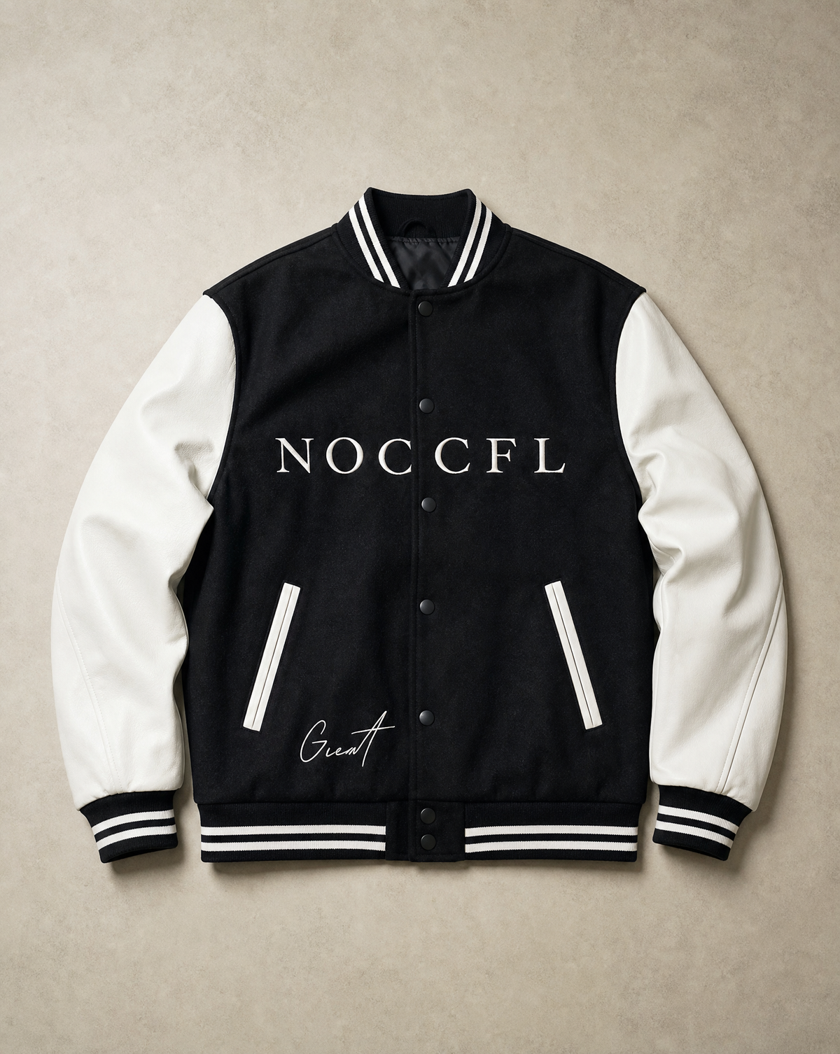 Noccfl Leather Varsity Jacket